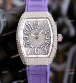 Swiss Quartz Franck Muller Vanguard Lady Watches Purple Gummy Strap